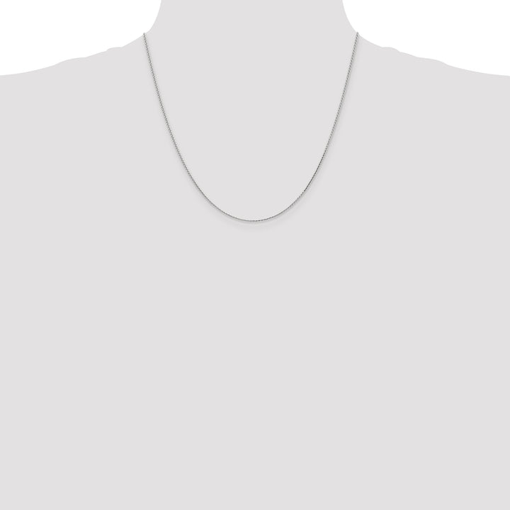 14k White Gold 1mm D/C Parisian Wheat Chain