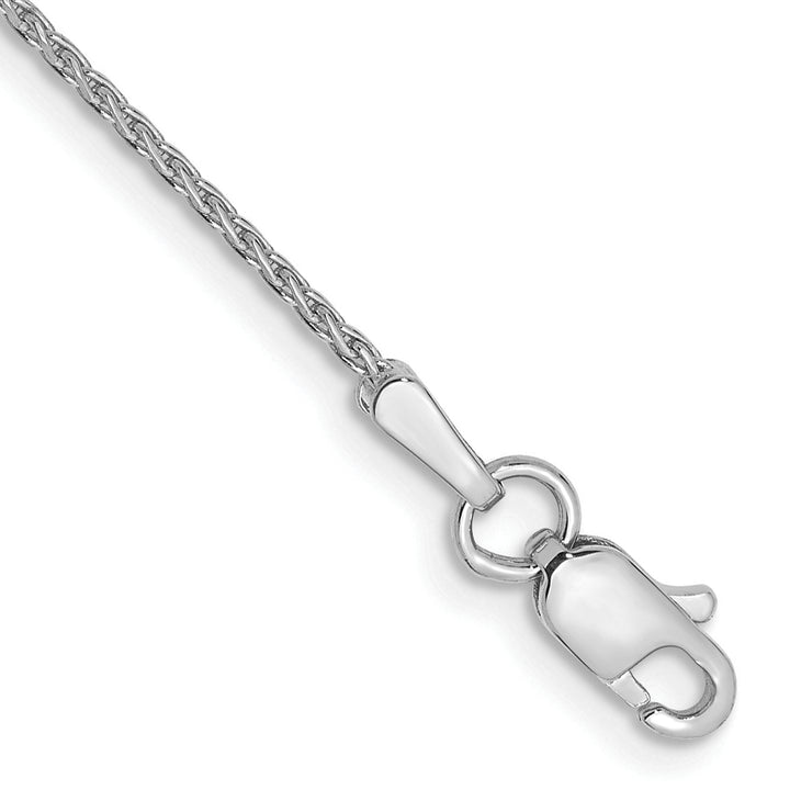 14K White Gold 1mm D/C Parisian Wheat Chain Anklet