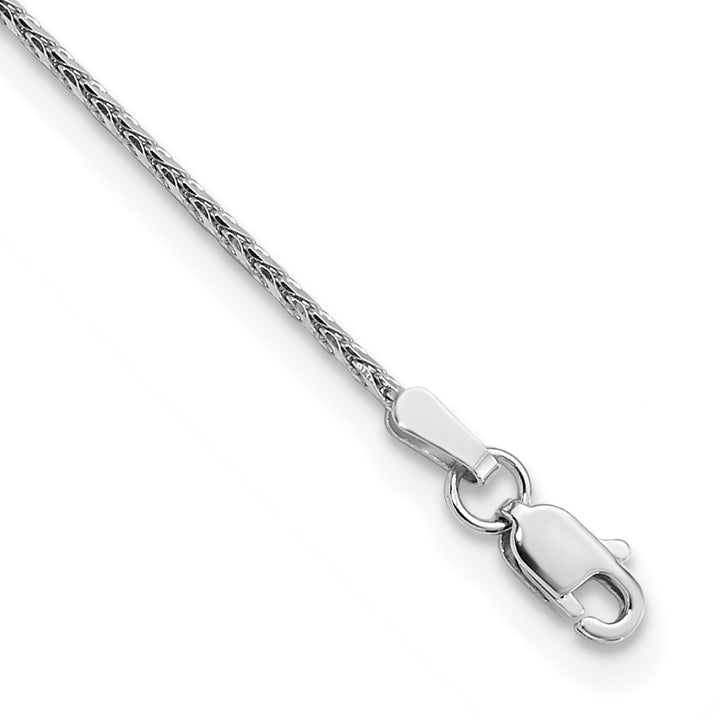 14K White Gold 1.4mm D/C Parisian Wheat Chain Anklet