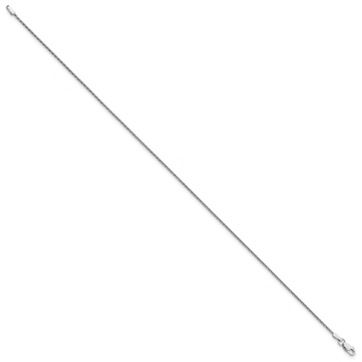 14K White Gold 1.4mm D/C Parisian Wheat Chain Anklet