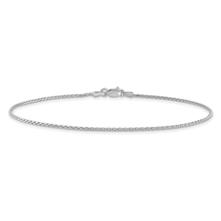 14K White Gold 1.4mm D/C Parisian Wheat Chain Anklet
