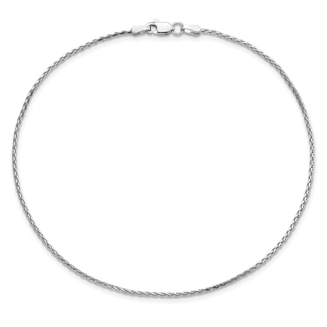 14K White Gold 1.4mm D/C Parisian Wheat Chain Anklet