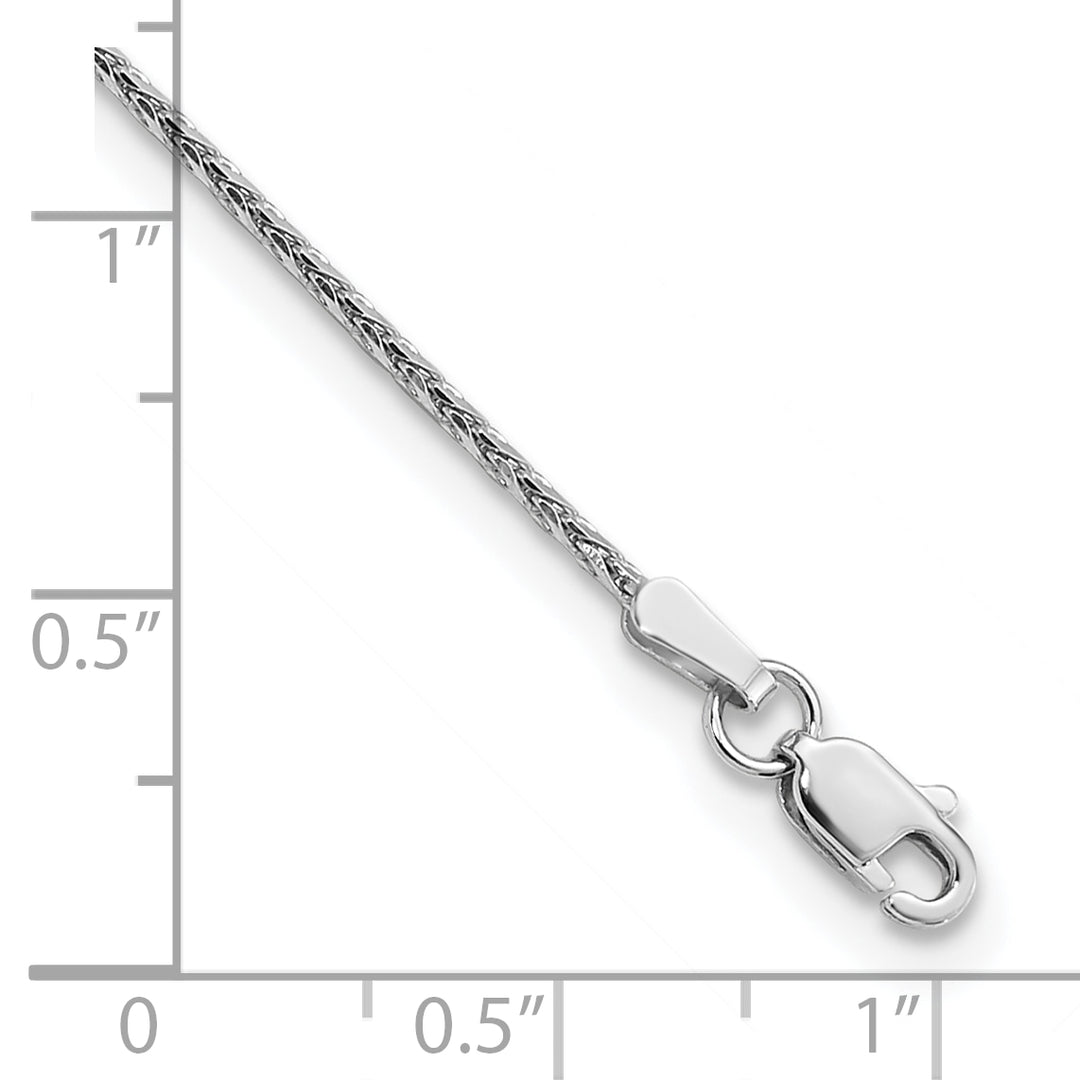 14K White Gold 1.4mm D/C Parisian Wheat Chain Anklet