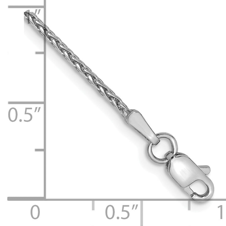 14K White Gold 1.4mm D/C Parisian Wheat Chain Anklet