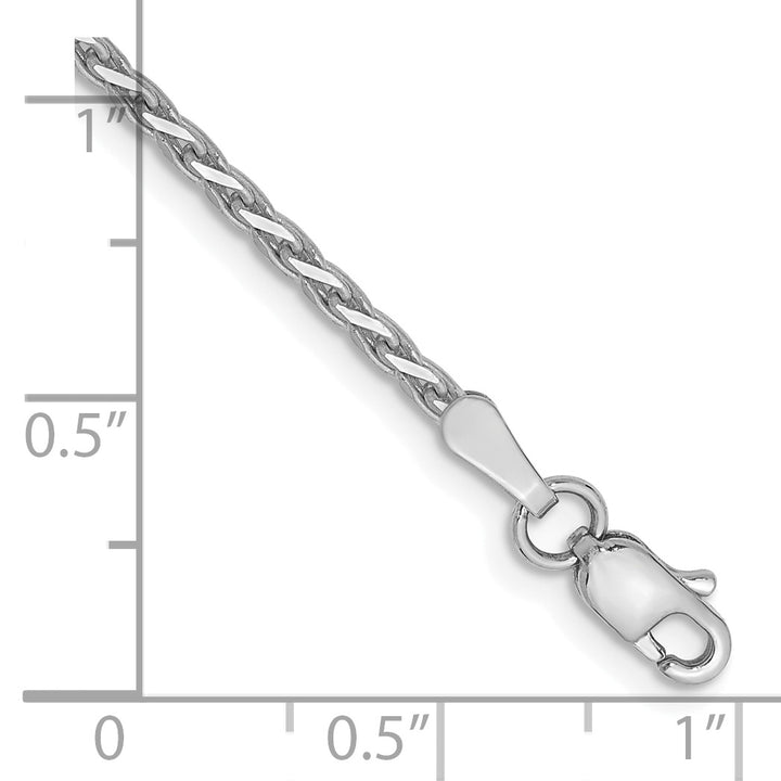 14k White Gold 1.6mm D/C Parisian Wheat Chain Anklet