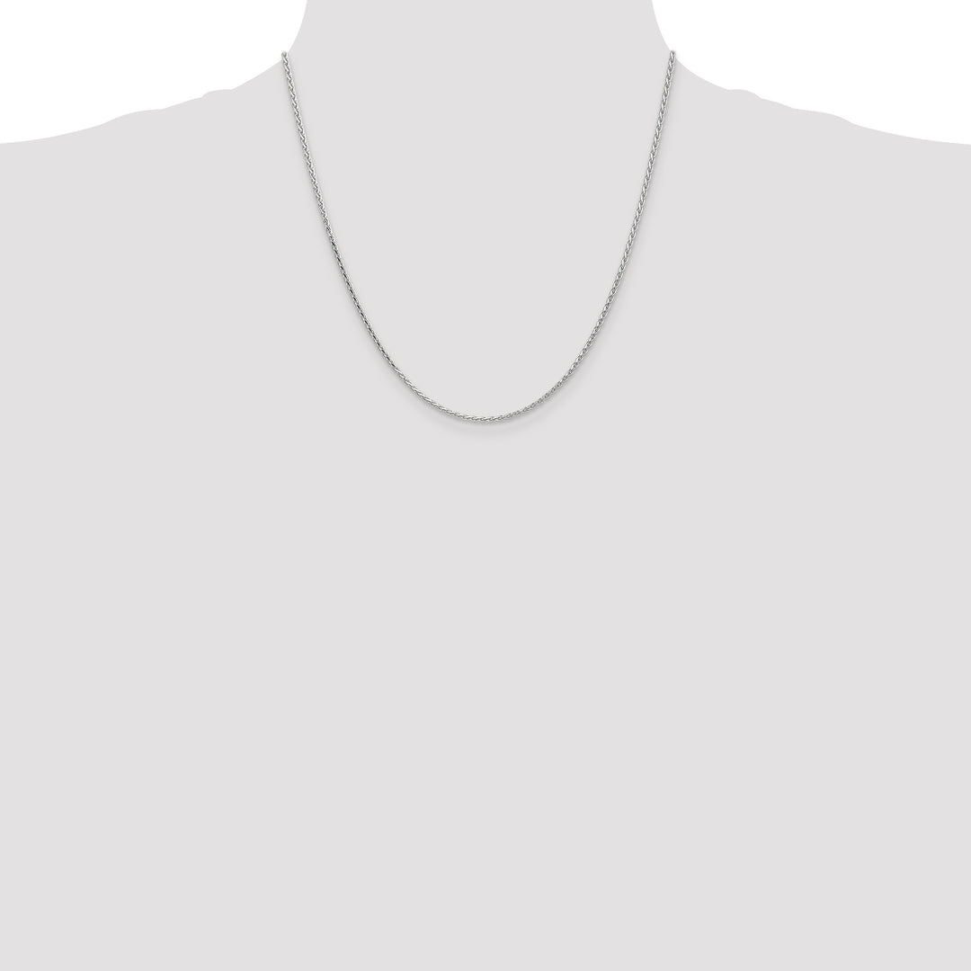 14k White Gold 1.6mm D/C Parisian Wheat Chain