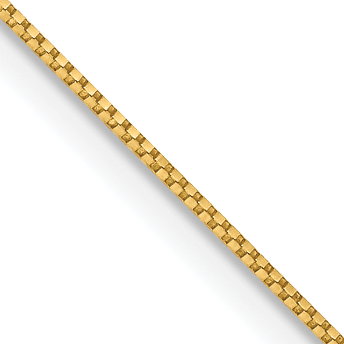 14K 16 inch .7mm Box with Spring Ring Clasp Chain