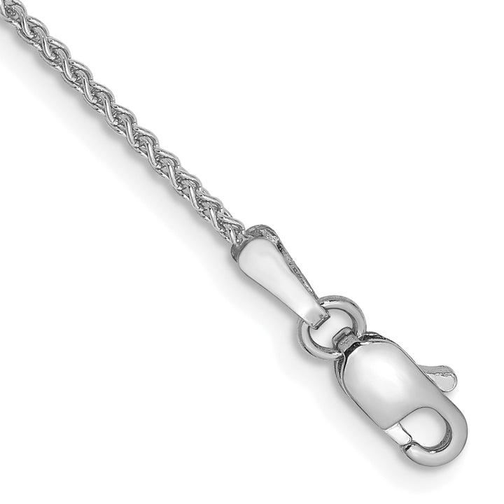 14k White Gold 1.25mm Solid Polished Spiga Chain Anklet