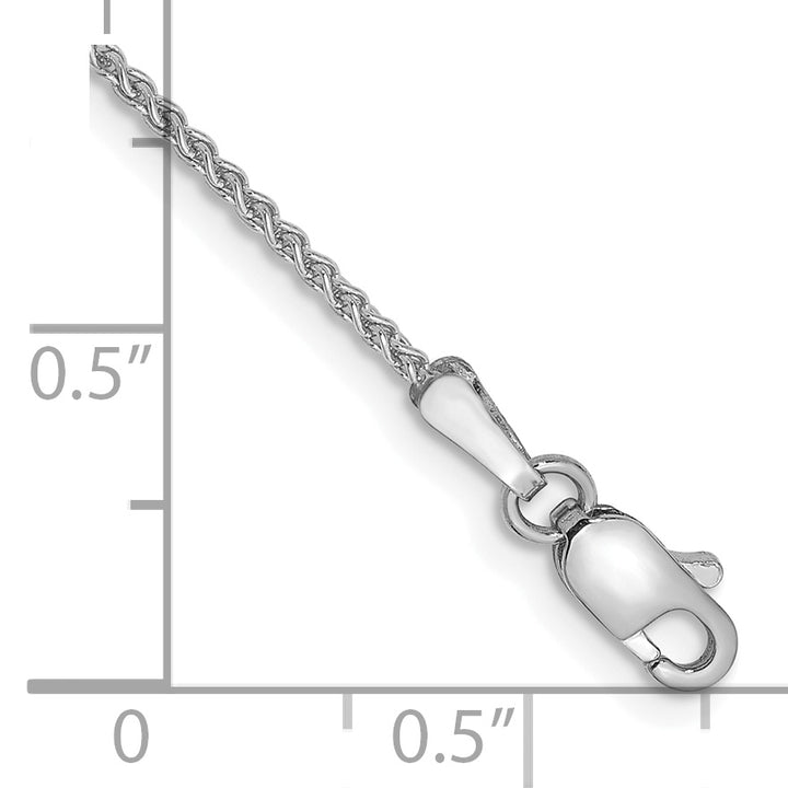 14k White Gold 1.25mm Solid Polished Spiga Chain Anklet