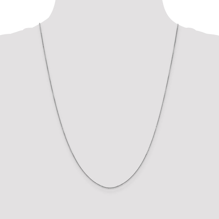 14k White Gold .9mm D/C Round Open Link Cable Chain