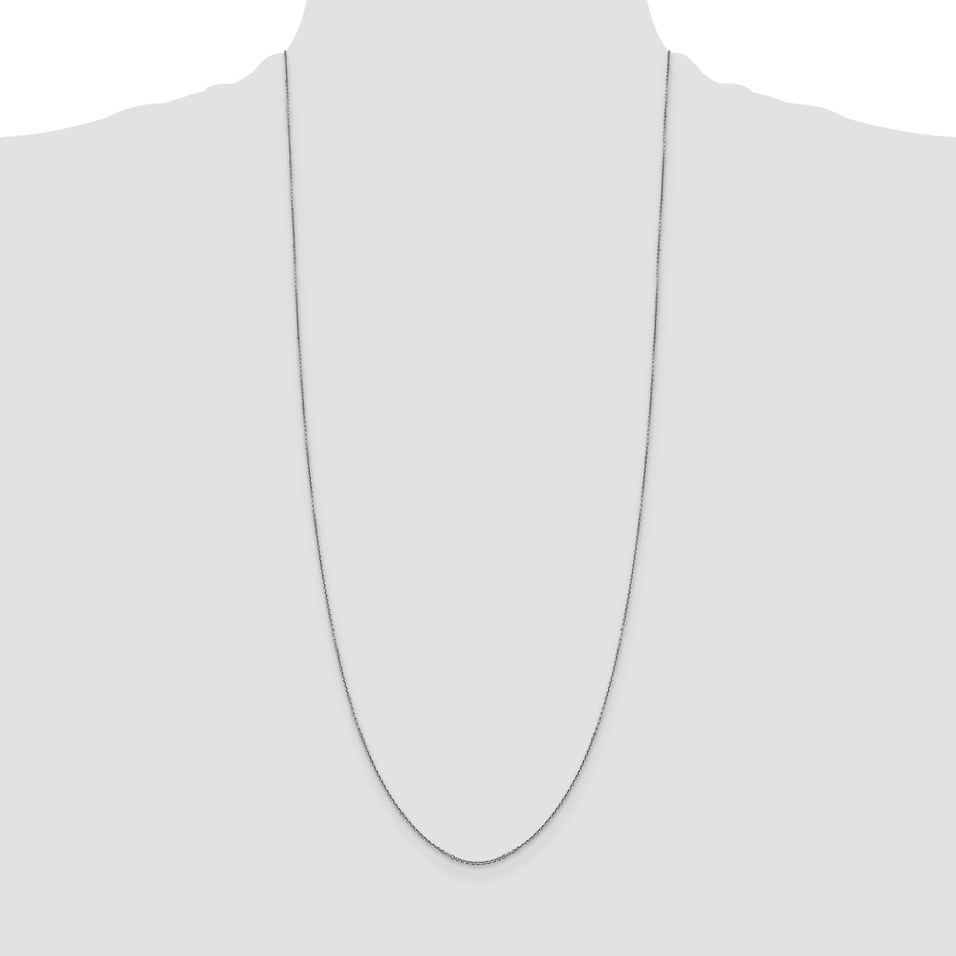 14k White Gold .9mm D/C Round Open Link Cable Chain