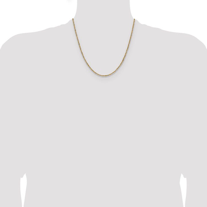 14k Yellow Gold with Rhodium 1.65mm Singapore Chain