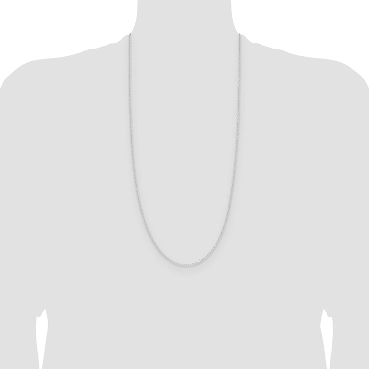 14k White Gold .8mm D/C Forzantine Cable Chain
