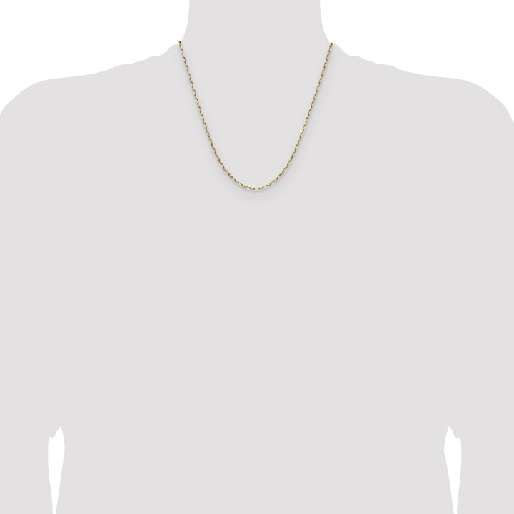 14k 2.1mm Solid Beveled Paperclip Chain