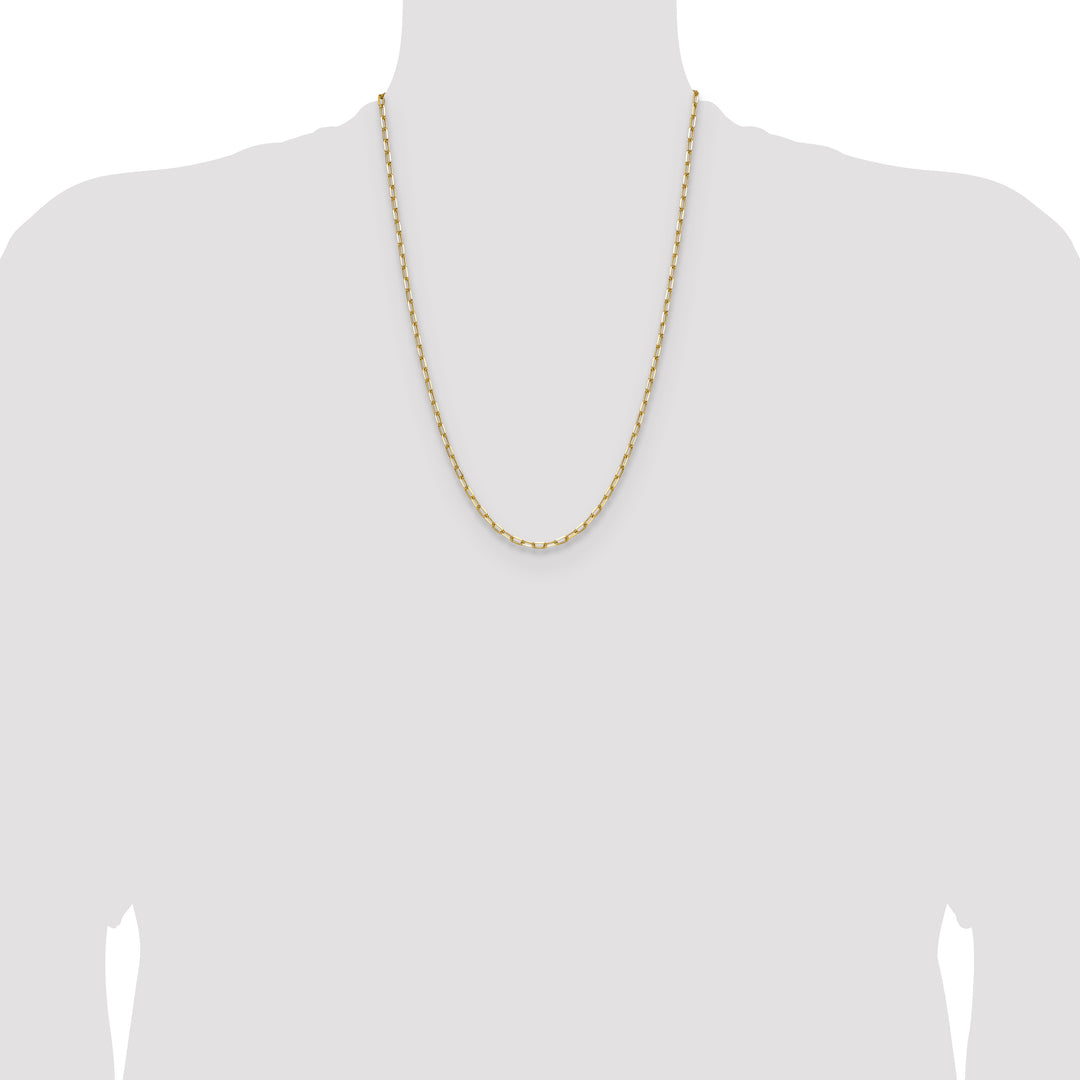 14k 3.0mm Solid Beveled Paperclip Chain