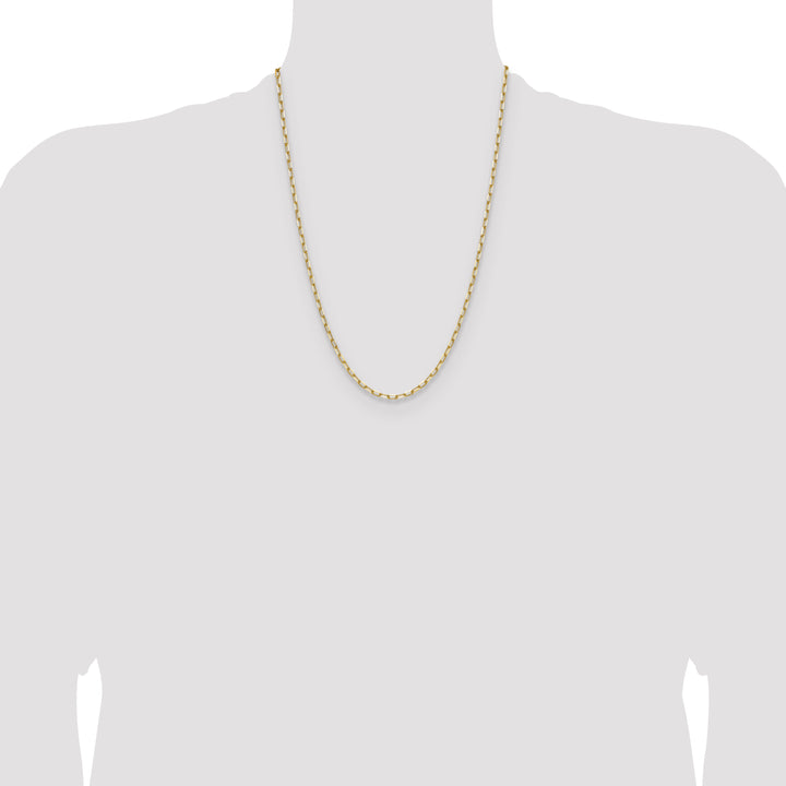 14k 3.0mm Solid Beveled Paperclip Chain