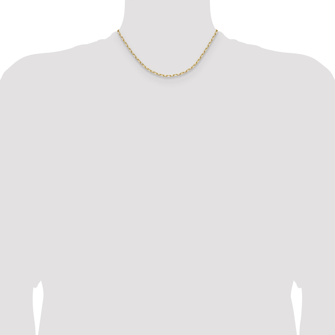 14k 3.0mm Solid Beveled Paperclip Chain