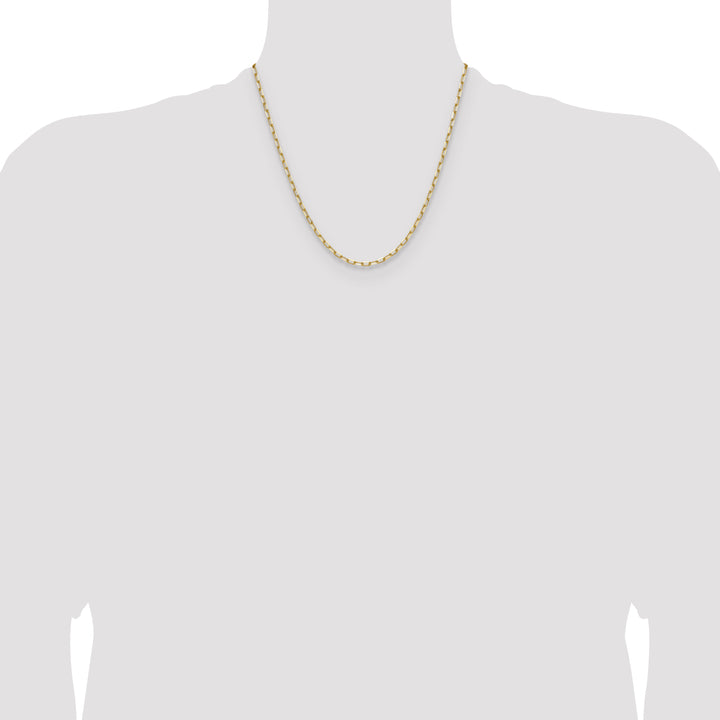 14k 3.0mm Solid Beveled Paperclip Chain