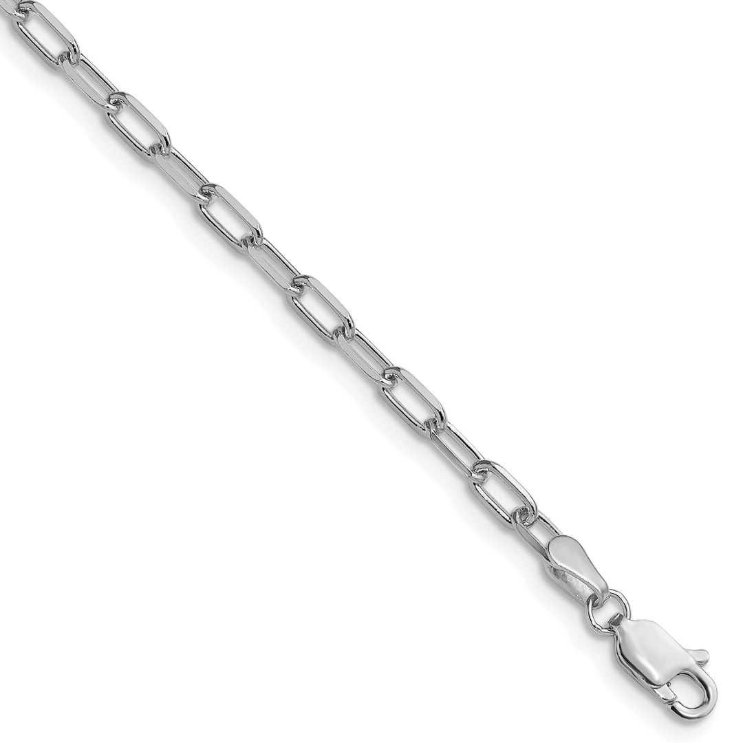 14k White Gold 3.0mm Solid Beveled Paperclip Chain