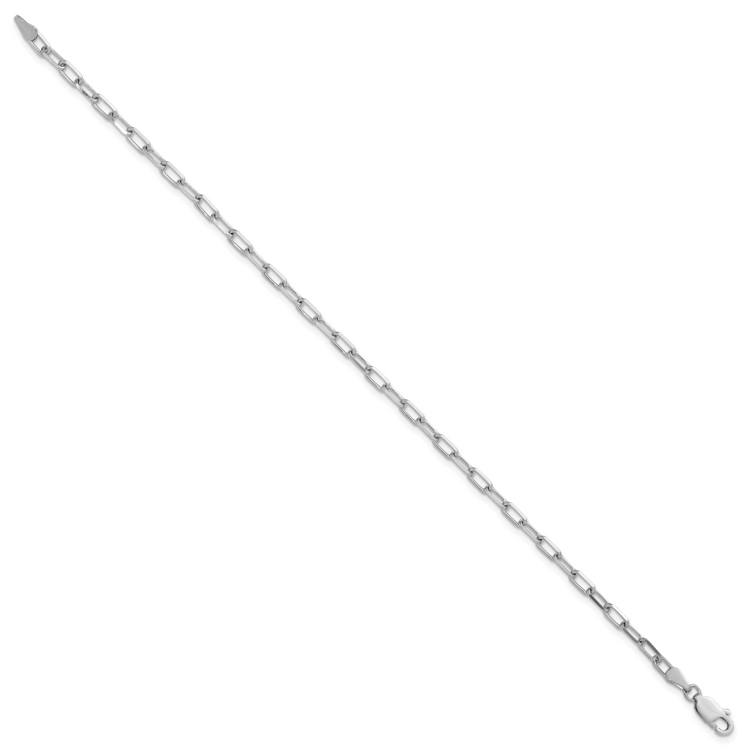 14k White Gold 3.0mm Solid Beveled Paperclip Chain