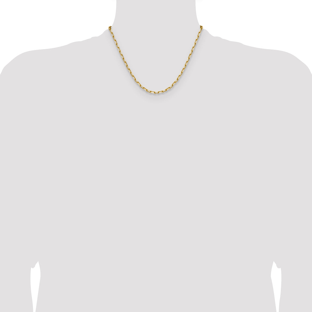 14k 3.5mm Solid Beveled Paperclip Chain