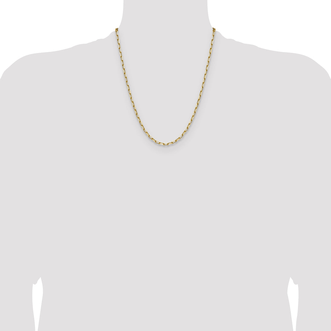 14k 3.5mm Solid Beveled Paperclip Chain