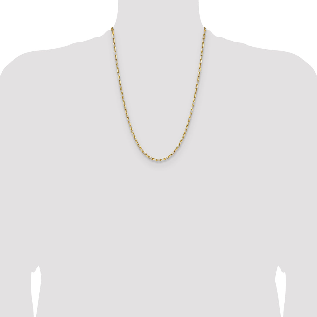 14k 3.5mm Solid Beveled Paperclip Chain