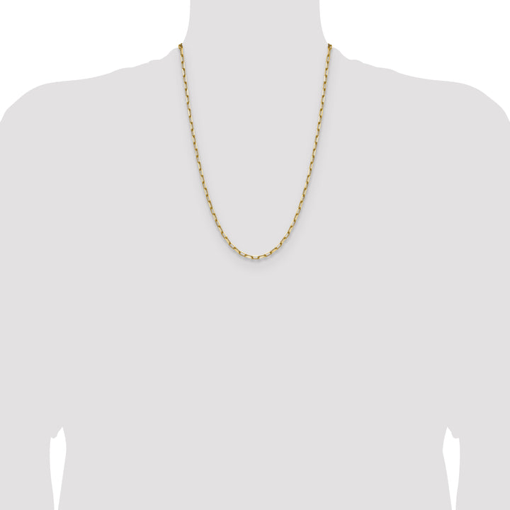 14k 3.5mm Solid Beveled Paperclip Chain