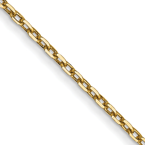 14K 16 inch .8mm Diamond-cut Cable with Spring Ring Clasp Chain