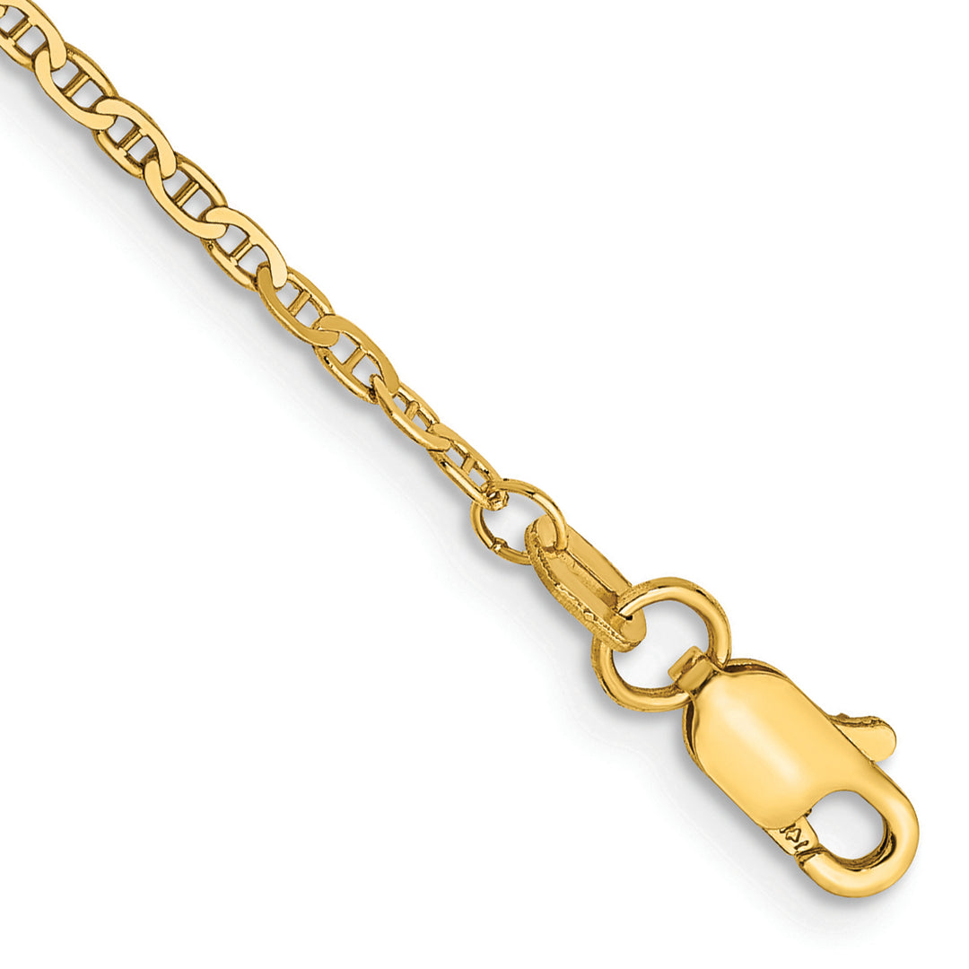 14k 1.5mm Lightweight Flat Anchor Link Chain Anklet