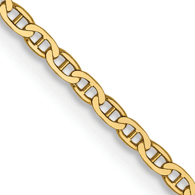 14k 1.5mm Lightweight Flat Anchor Link Pendant Chain