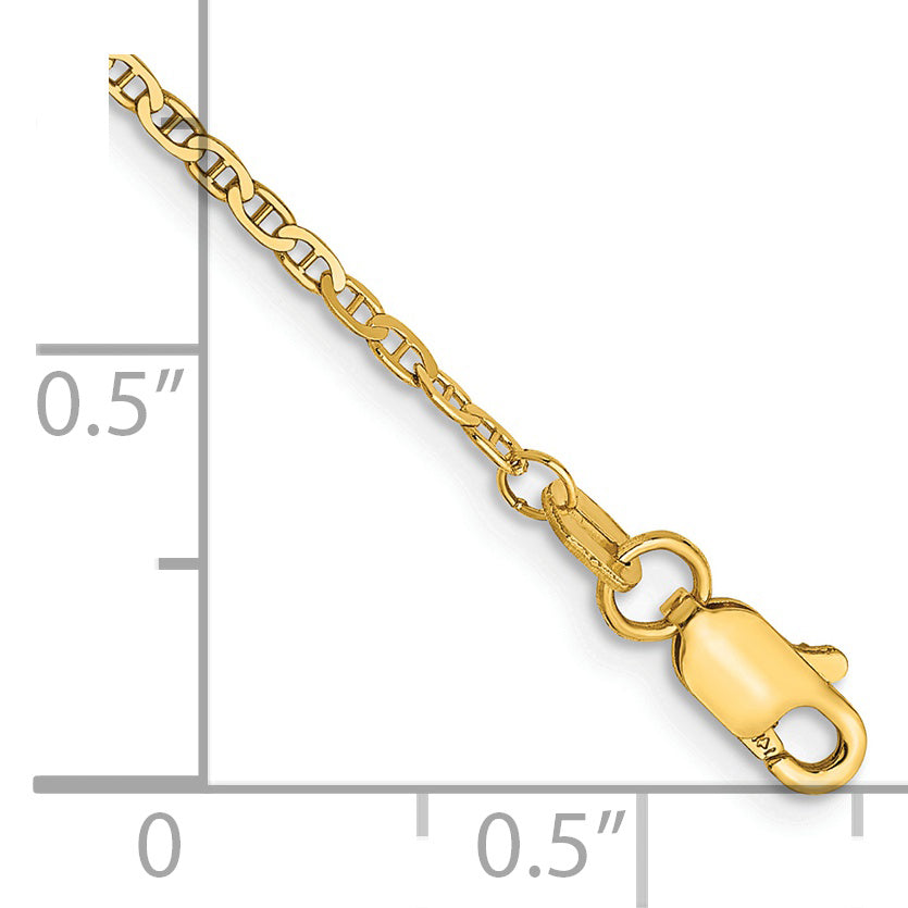 14k 1.5mm Lightweight Flat Anchor Link Chain Anklet