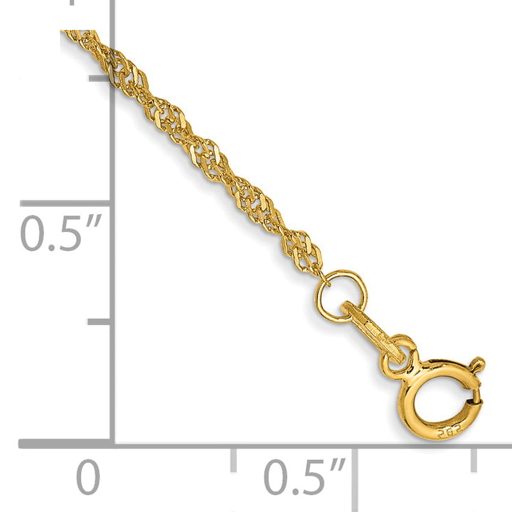 14k 1.4mm Singapore Chain Anklet