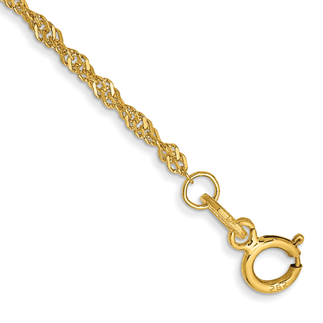 14k 1.4mm Singapore Chain Anklet