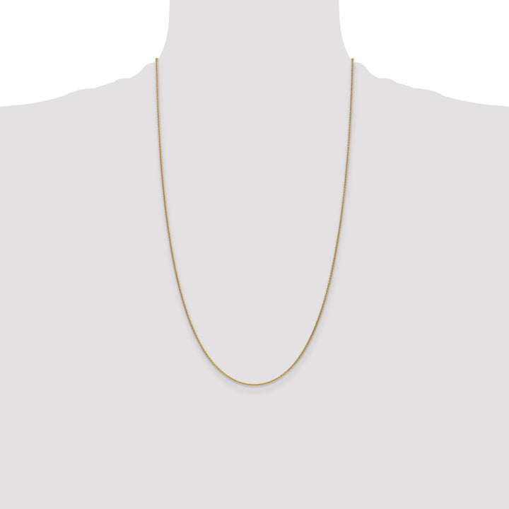 14k 1mm Round Open Link Cable Chain