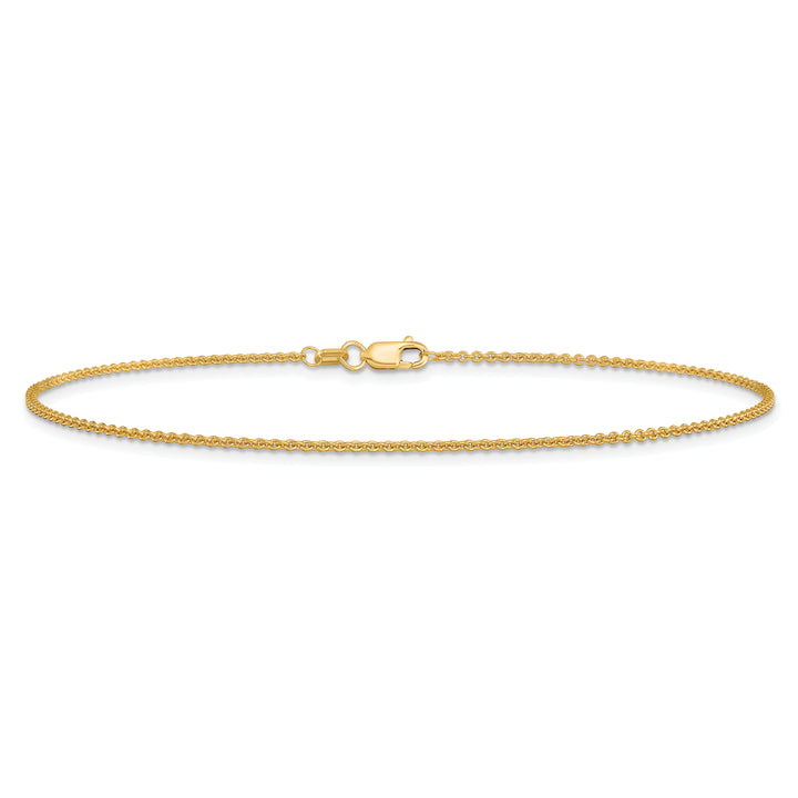 14k 1.4mm Round Open Link Cable Chain Anklet