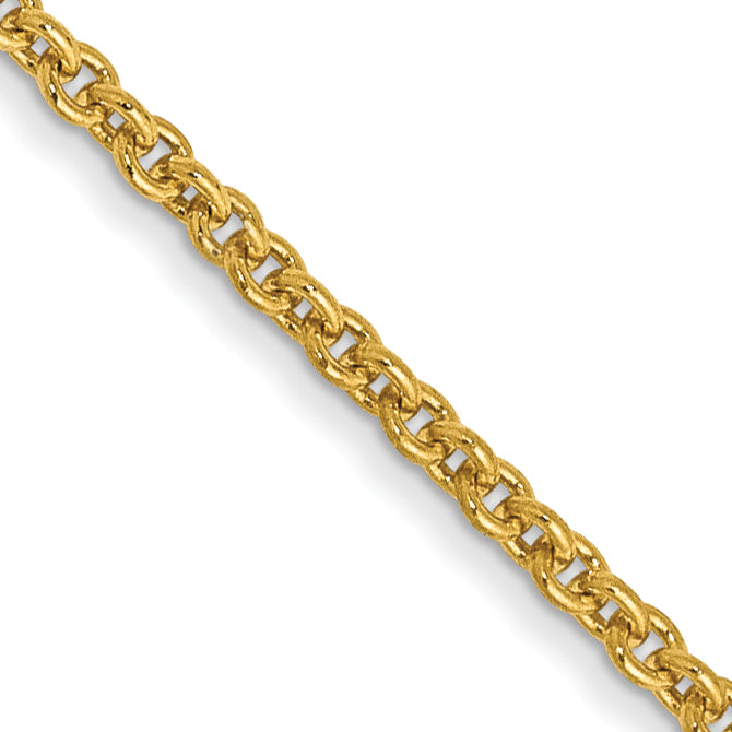 14k 1.4mm Round Open Link Cable Chain