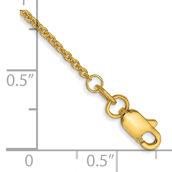 14k 1.4mm Round Open Link Cable Chain Anklet