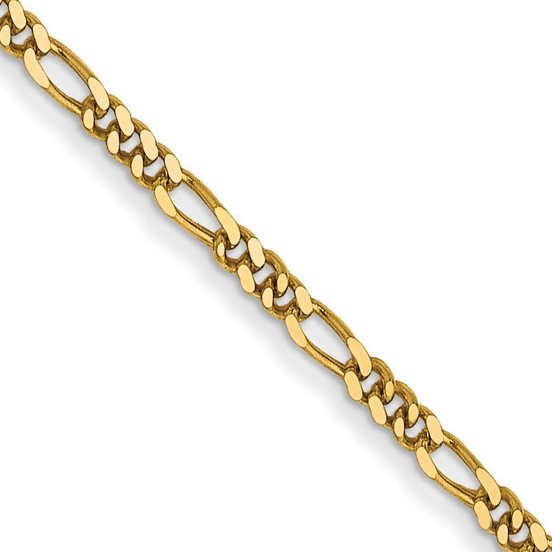 14k 1.25mm Flat Figaro Pendant Chain