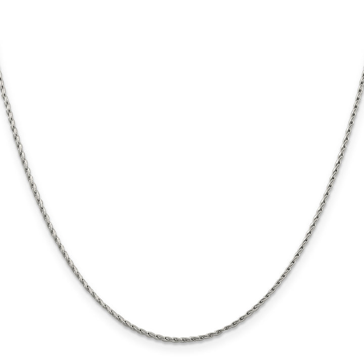 14k White Gold 1.25mm Round Parisian Wheat Chain