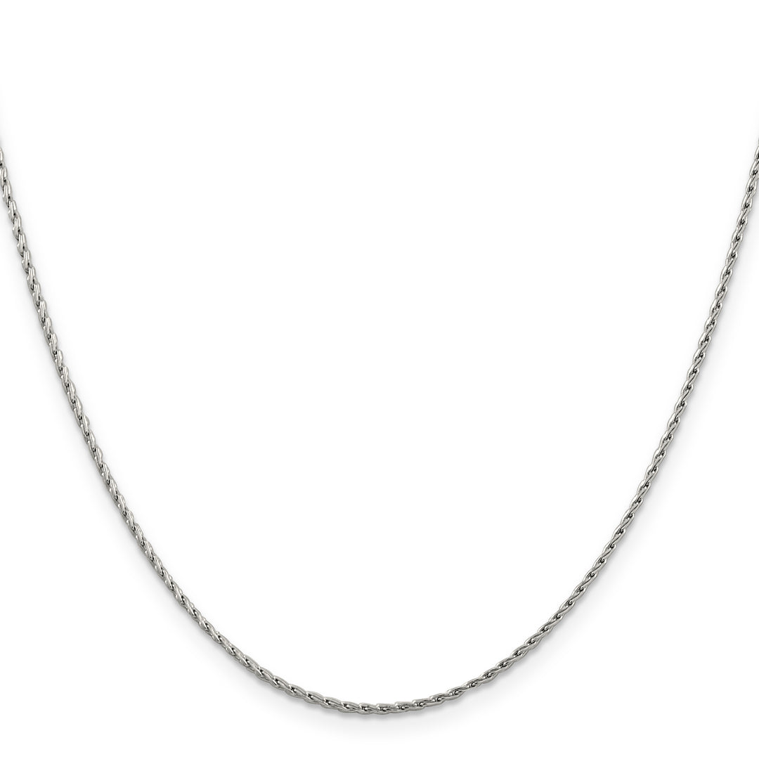 14k White Gold 1.25mm Round Parisian Wheat Chain