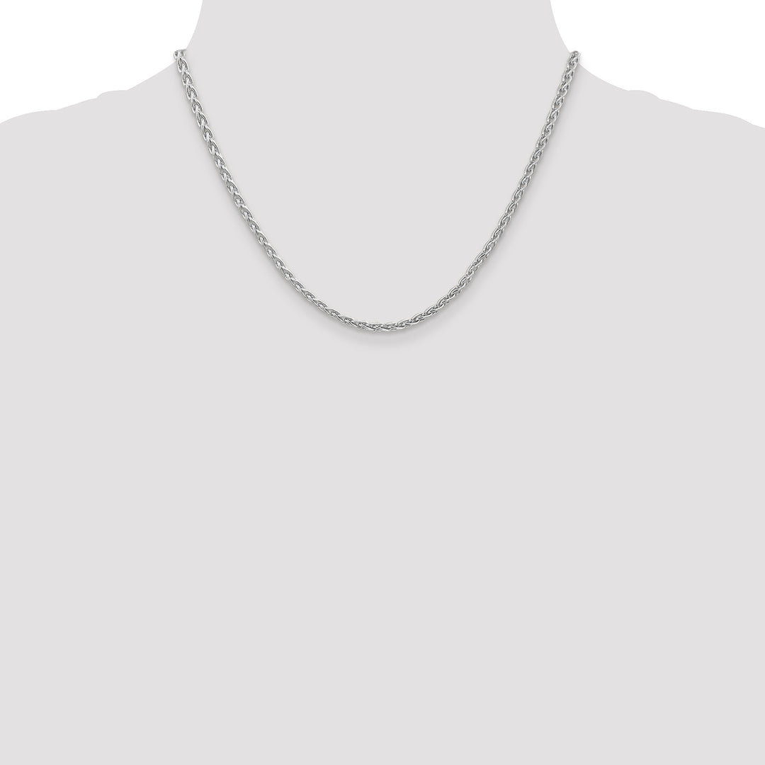 14k White Gold 3mm Parisian Wheat Chain
