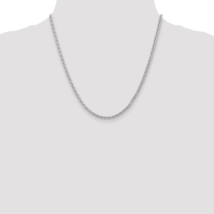 14k White Gold 3mm Parisian Wheat Chain