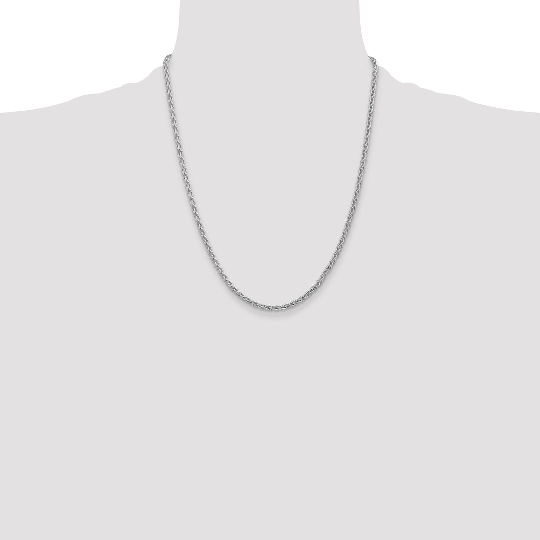 14k White Gold 3mm Parisian Wheat Chain