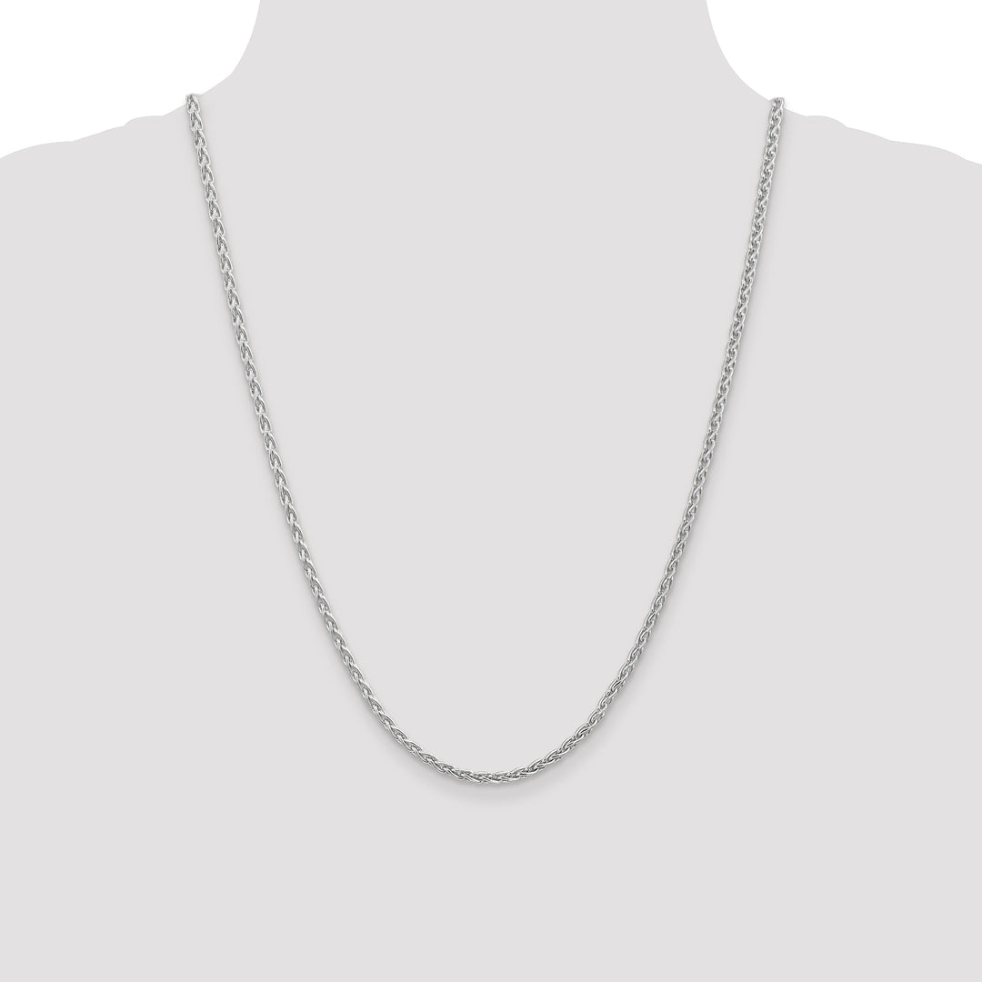 14k White Gold 3mm Parisian Wheat Chain