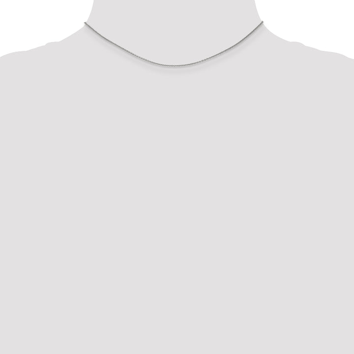 14k White Gold 1mm Round Open Link Cable Chain