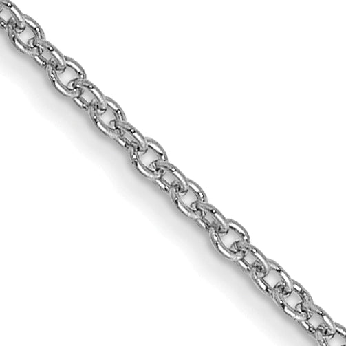 14k White Gold 1mm Round Open Link Cable Chain