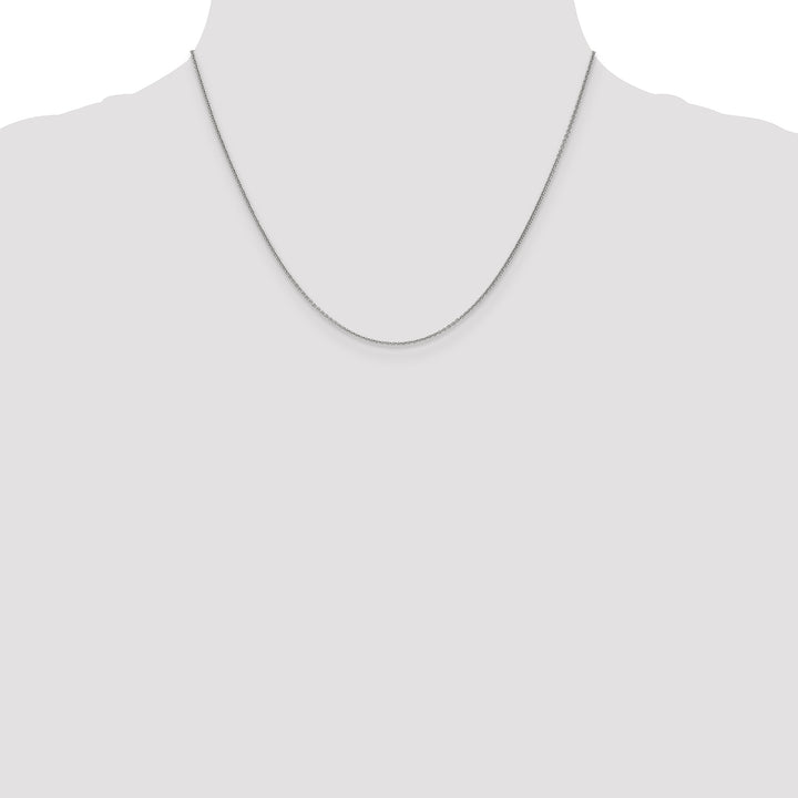 14k White Gold 1mm Round Open Link Cable Chain