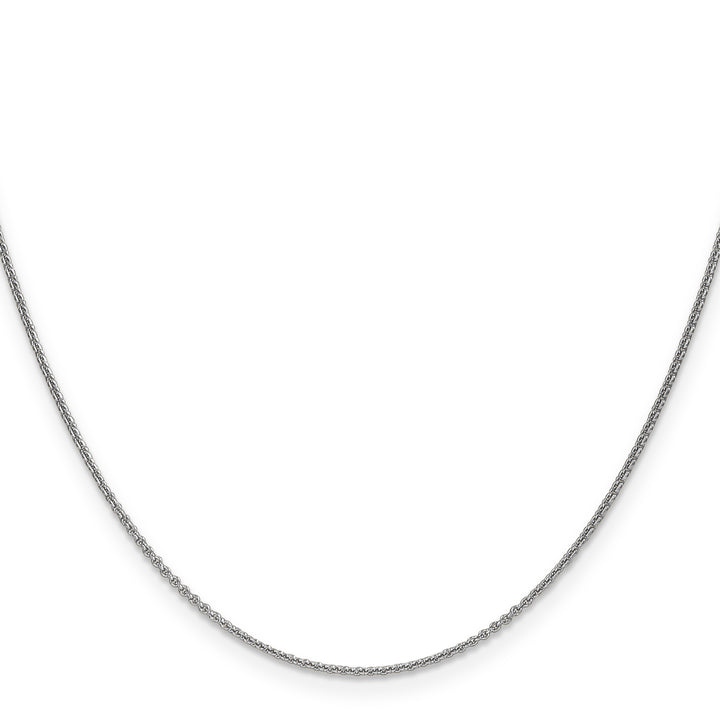 14k White Gold 1mm Round Open Link Cable Chain
