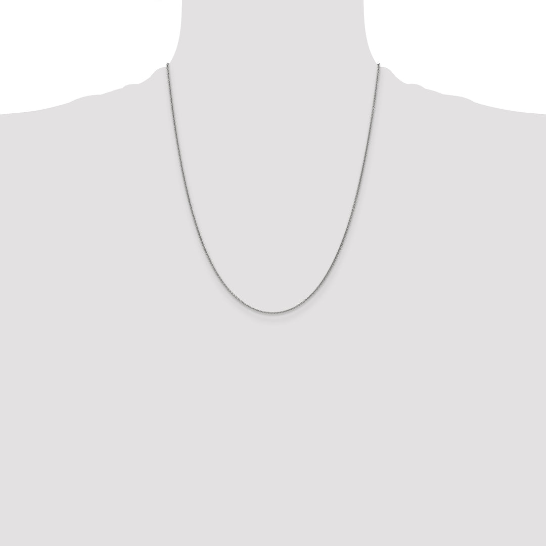 14k White Gold 1mm Round Open Link Cable Chain